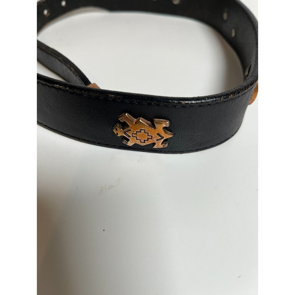 Vintage 90's Silver Creek Genuine Leather Desert animals Aztec Boho Belt size 28